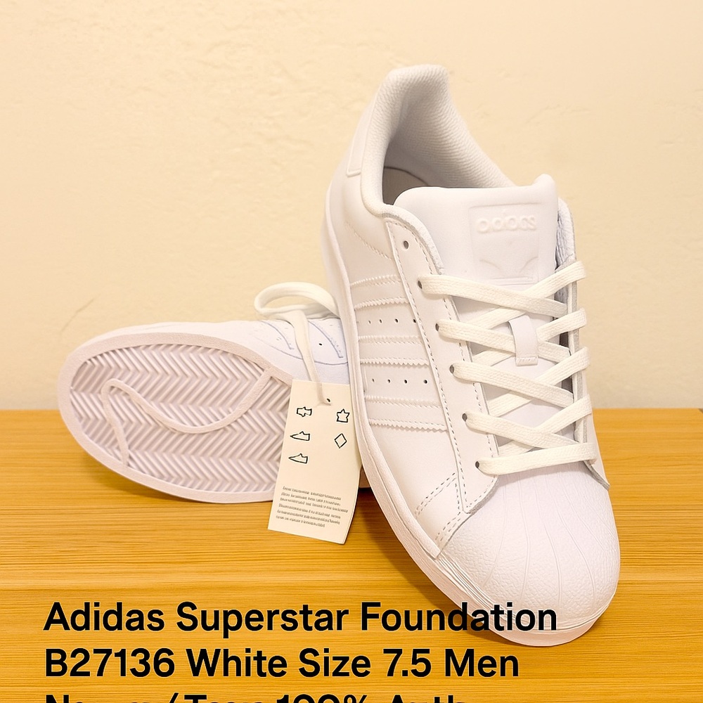 Adidas Superstar Foundation B27136 White Size 7.5 Men New w/ Tags 100% Auth
